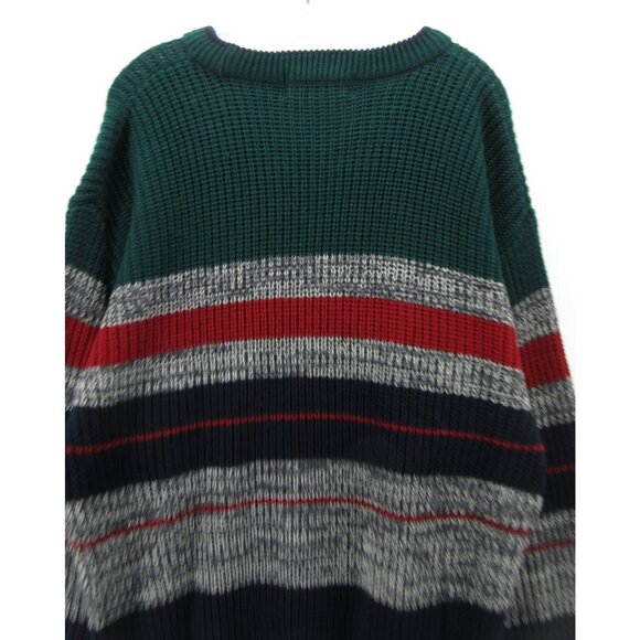 VINTAGE McGregor Sweater Large Pullover Striped 90s Grandpa Colorful - Picture 7 of 9